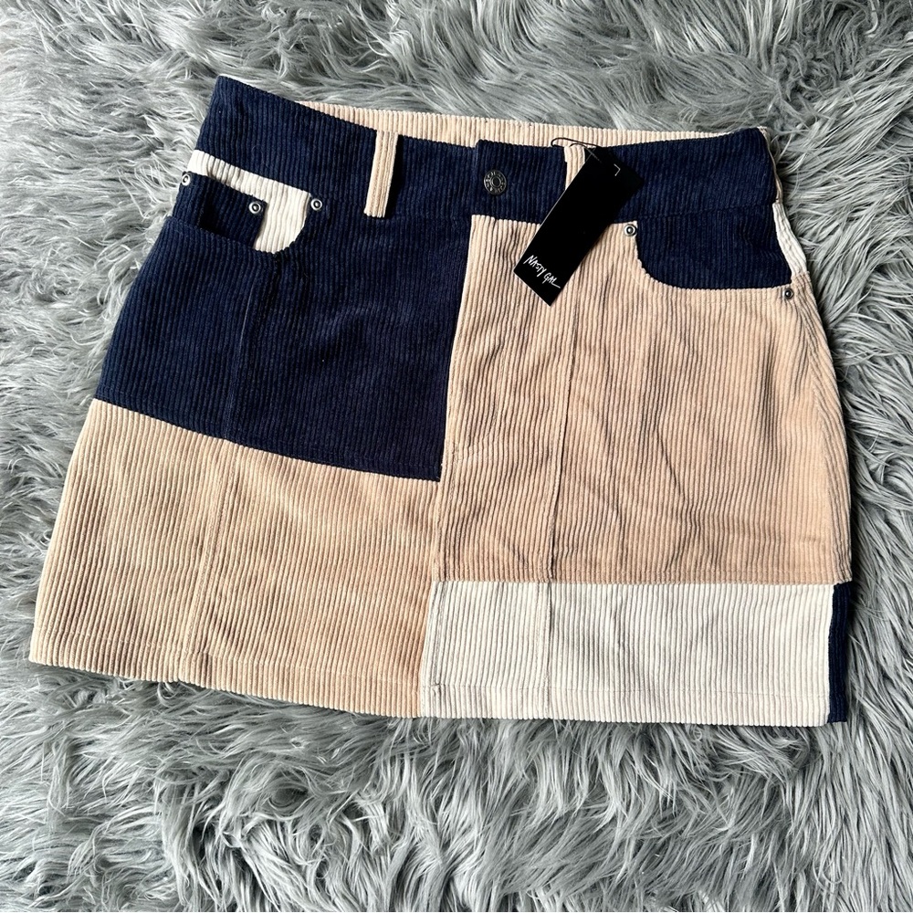 Nasty gal |petite colour block corduroy skirt